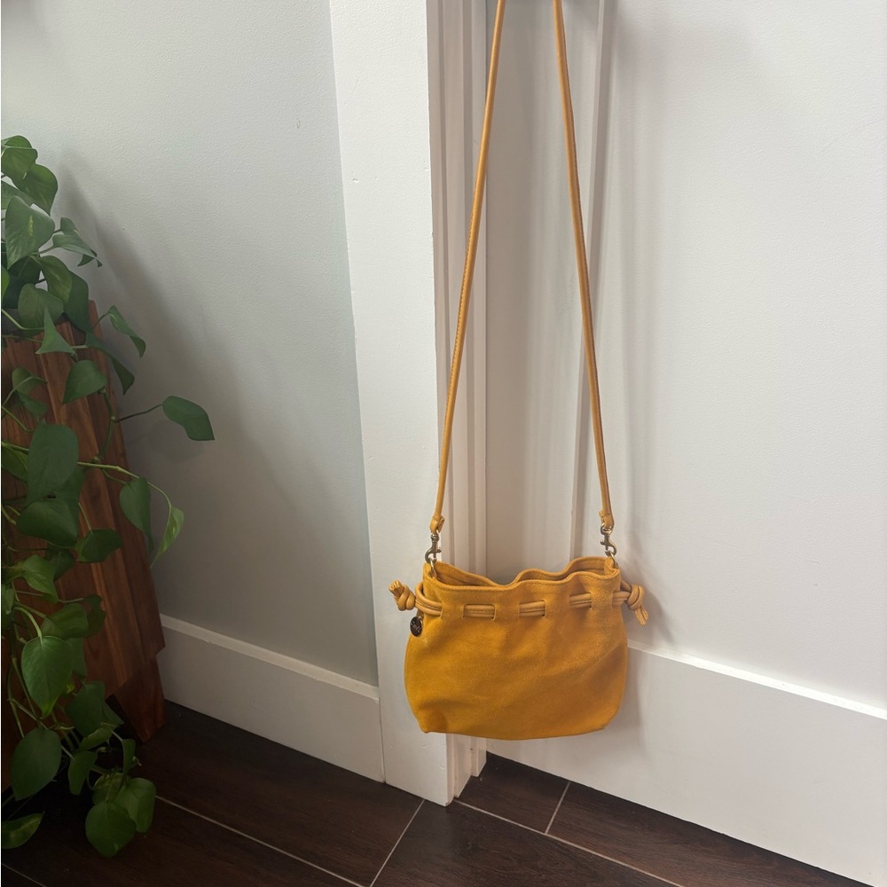 Mustard Yellow Clare V Suede Crossbody Bag
